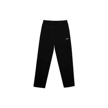 Спортивные брюки Li Ning Badminton Series, однотонные, прямые, флисовые, унисекс, черные AKLTC91-1 S