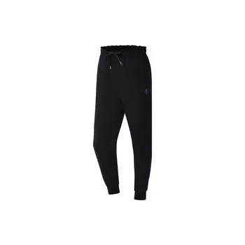 Спортивные брюки Li Ning Training Series, однотонные, с манжетами и завязками, женские, черные AKLSE84-4 S