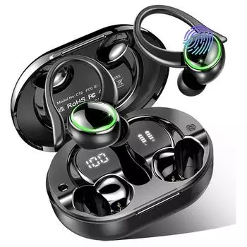 Спортивные наушники TWS Bluetooth 5.3 HIFI Bass Wireless Наушники LED Touch Hands-free