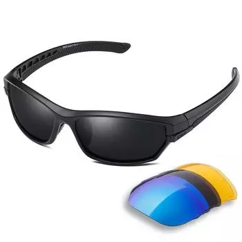Спортивные поляризованные с 3 сменными линзами UV400 UV Ultra для 6216 [DUCO] Солнцезащитные очки, Мужские солнцезащитные очки, Спорт, Линзы, Защита, Ударопрочный,