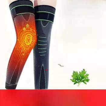 Спортивные удлиненные наколенники для мужчин и женщин, нескользящие теплые наколенники для старых холодных ног, с завязками под давлением S
