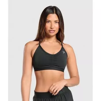 Спортивный бюстгальтер GYMSHARK со сборками, черный B2A7A BBBB XS