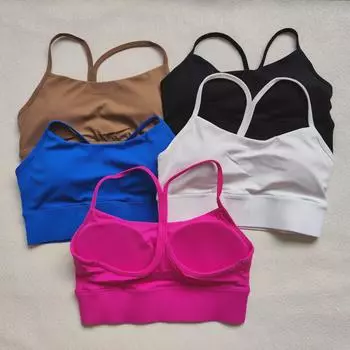 Спортивный бюстгальтер LULU Nude Y-Back — чистый цвет, в стиле жилета для занятий фитнесом и йогой на открытом воздухе Medium