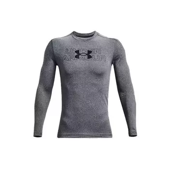 Спортивный компрессионный топ с круглым вырезом Under Armour с длинным рукавом, мужские топы, серый 1369728-012 S