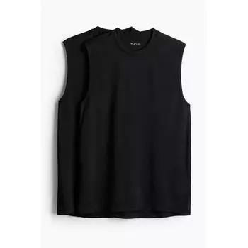 Спортивный топ без рукавов HM Regular Fit dryMove 2 Piece Set Black XS