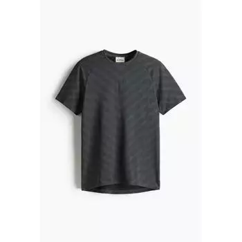 Спортивный топ HM Regular Fit dryMove черного цвета с узором XL