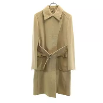 SPORTMAX Made in Italy Wool Blend Long coat 42 beige With belt Women Used