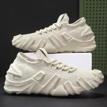 Sports and leisure men s shoes spring and summer 2025 new flying shoes student tide shoes mecha octopus socks shoes men s 39