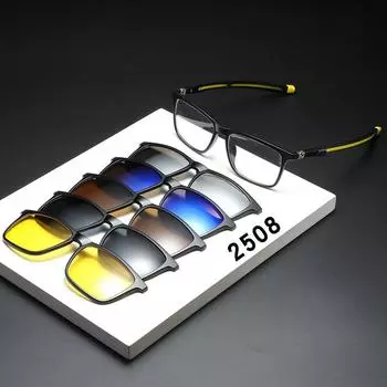 Sports Cycling Set Of Glasses Five-Piece Sunglasses Men S And Women S Magnetic Non-Slip Telescopic Legs Tr Glasses Frame Sunglasses 2508 PC material rack