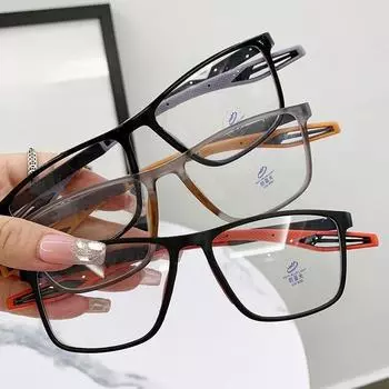 Sports Glasses Men S Professional Running Drop-Resistant Flat Glasses Anti-Blue Myopia Glasses Frame anti-blue light without degree