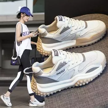 Sports Shoes Women Breathable 2024 Fashion Sneakers Casual Jogging Shoes Ladies High Quality Light Running Shoe Zapatillas Mujer 35 серый