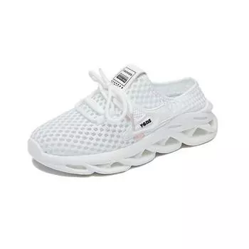 Sports style thick-soled transparent mesh running shoes women s summer new bag head thin half slippers sports shoes 35
