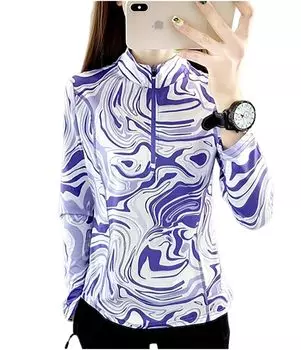 Sportswear Half Mountain Sweat Quick Running Yoga Easy to Mix and Easy to Allover Pattern Purple [M-THING] Tops, All-over Pattern, Zip, Golf, фиолетовый