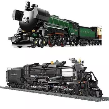 Spot High-tech City Retro Steam Train Expert Технический поезд Строительные блоки Классическая модель игрушки Подарки Детские игрушки