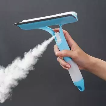 Spray Cleaning Tools Household Window Double-sided Clean Brush Car Glass Scraper Bathroom Mirror Wiper Soap Dispenser синий