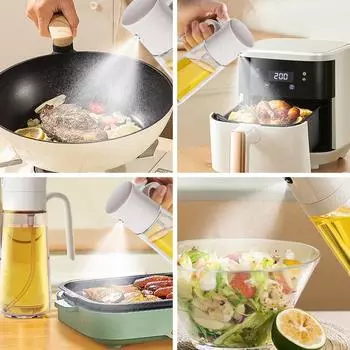 Spray oil can for kitchen cooking, press open glass oil can to prevent leakage, maple syrup dispenser leaking белый
