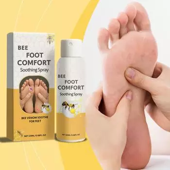 Спрей для ног Bee Foot Spray Спрей для ухода за ногами от отечности, зуда, боли, сухости и для увлажнения 20 мл One Size жёлтый