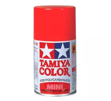 Спрей для поликарбоната Tamiya, ярко-красная модельная краска 86034 PS-34