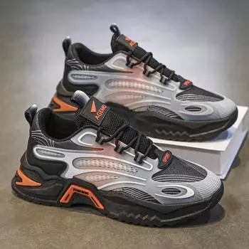 Spring 2025 new sports shoes men s breathable casual Korean version mesh trend thick-soled youth versatile running 39
