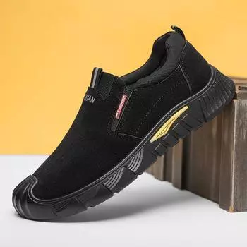 Spring and autumn labor insurance shoes men s steel-free baotou soft-soled shoes one pedal construction site wear-resistant work shoes casual versatil 39