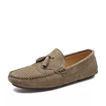 Spring and Autumn Men s Casual Leather Shoes Anti Slip Soft Soled Men s Driving Shoes Loafers 38 чёрный
