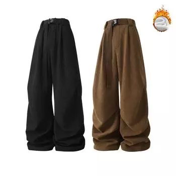 Spring and Autumn Men s Casual Thick Straight Casual Pants XXXL чёрный