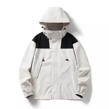 Spring and Autumn Men s Jacket Jacket Trendy Brand Casual Outdoor Jacket Hooded Tooling Top Jacket Men XS слоновая кость