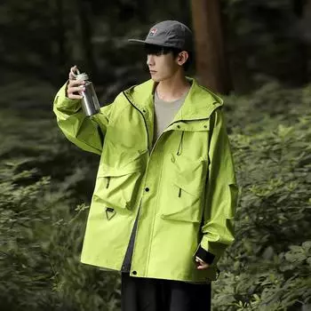 Spring and Autumn Men s Korean Style Solid Color Hooded Long Sleeve Jacket Trendy Couple Internet Celebrity Same Style Stylish Versatile Jacket S