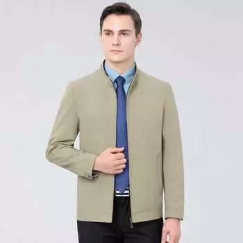 Spring and Autumn Men s Stand Collar Jacket Executive Leadership Jacket Business Casual Dad Wear Civil Servant Jacket 170