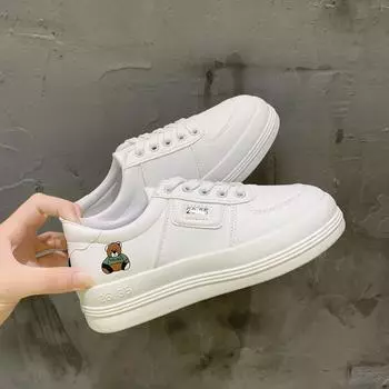 Spring and Autumn New College Style Street Shooting Big Head Shoes Little White Shoes Tide 35 белый