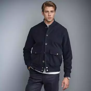 Spring and Autumn New Independent Station Solid Color Single-breasted Woolen Jacket Men s Woolen Jacket S тёмно-синий