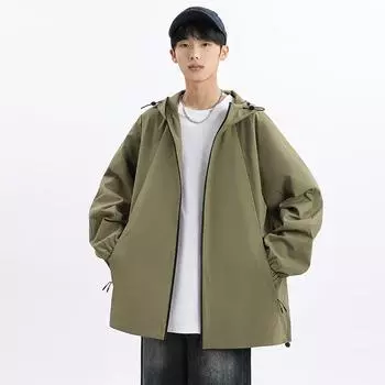 Spring and Autumn New Men s Korean Style Solid Color Light Plate Hooded Jacket Jacket Trendy Couple Jacket M