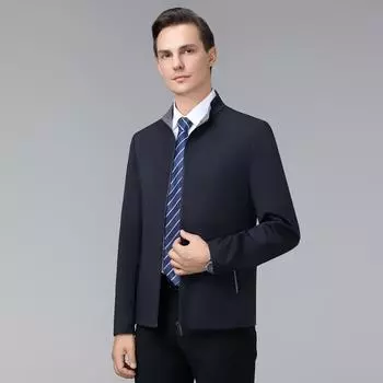 Spring and Autumn New Stand Collar Jacket Men s Thin Middle-aged Jacket Jacket Men s Casual Dad Wear 170