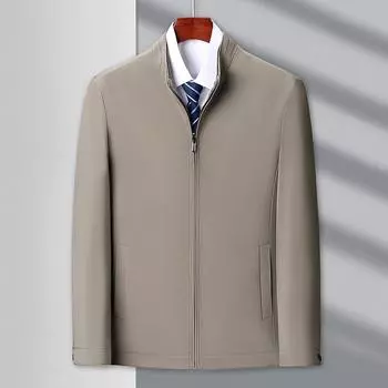 Spring and Autumn New Style Jackets Solid Color Stand Collar Tops Middle-aged and Elderly Men s Dad s Jackets Men s 170