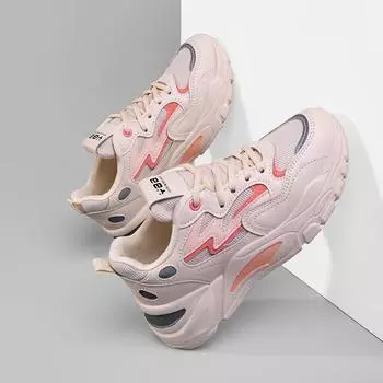 Spring and Autumn Seasons Women Sneakers Mesh Breathable Thick Bottom Fashion All-match Running Casual Shoes Shoes for Women 35