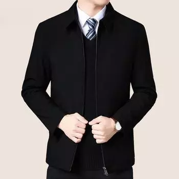 Spring and Autumn Thin Jacket Men s Middle-aged Men s Daddy Jacket M чёрный