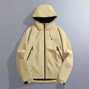Spring and Autumn Thin Mountain Outdoor JacketWindproof and Waterproof Functional Couple Mountaineering Suit Breathable Hooded Jacket S жёлтый