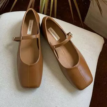 Spring and Autumn Womens Shoes High Heeled Pumps Retro Mary Jane Shoes Square Head Shallow Mouth Buckle Strap Single Shoes 2024 35 покинуть белый