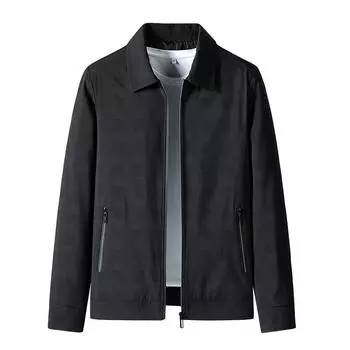 Spring and Autumn Young and Middle-aged Jackets In The Elderly Casual Dad Autumn Coat Men on Clothes Coat M чёрный