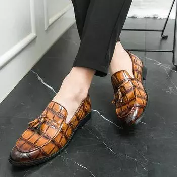 Spring and Autumn Youth Fashion Low-top Pedal Pointed Leather Shoes British Trend Hairstylist Gloves Lazy Shoes 38