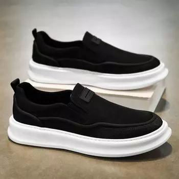 Spring and men s canvas casual shoes versatile breathable one-pedal men s shoes thin walking soft sole 39