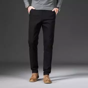 Spring and Summer Men s Thin Straight Business Trousers 38 чёрный