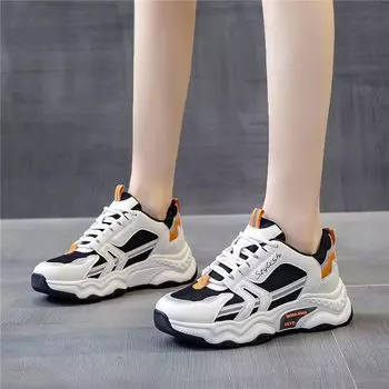 Spring and summer new Korean version trendy women s single shoes platform dad shoes mesh shoes sports running shoes comfortable women s shoes 35 белый