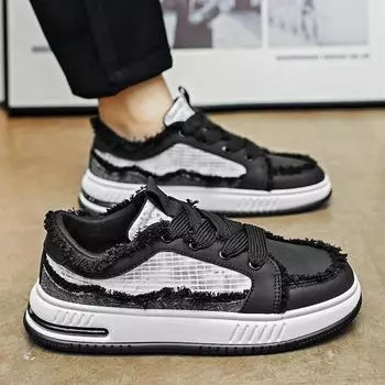 Spring and summer new men s shoes youth trend youth platform heightening casual shoes flat skateboard shoes board shoes 39