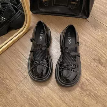 Spring and summer new style retro platform small leather shoes niche thick heel height Mary Jane single shoes 35