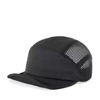 Spring and Summer Outdoor Sun Hat Foldable Mesh Cap Female Alpine Cap UV Protection Male Breathable Running Skullcap Black M (56-58 cm)