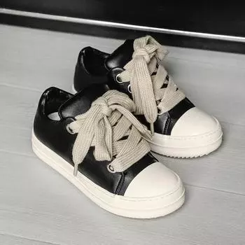 Spring and summer Pingti chubby bread shoes niche high street men s shoes thick sole wide shoelace board shoes low top casual fashion trendy shoes 39
