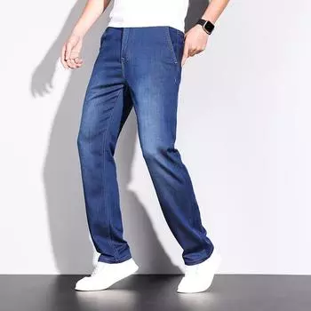 Spring and Summer Super Soft Cotton High Waist Loose Light Business Small Straight Men s Jeans and Trousers 28