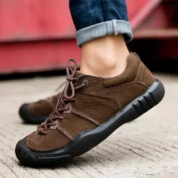 Spring, Autumn and Winter Men s Shoes Breathable Hiking Shoes Men Leather Waterproof Non-Slip Hiking Boots plus Size Outdoor Casual Shoes Men 38