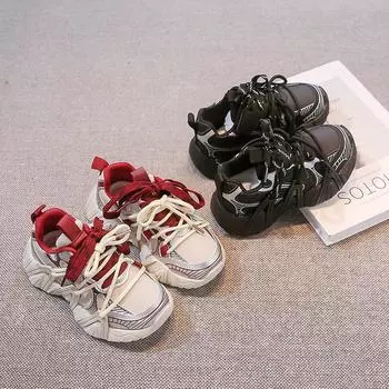 Spring Autumn Children s Sneakers for Girls Versatile Sports Shoes for Boy Non-slip Causal New Kids Fashion Running Causal Shoes 26 чёрный
